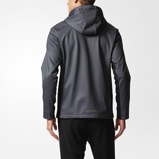 adidas Casual Sports Outdoor Fleece Hooded Jacket Gray CI4182-KICKS CREW