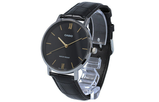 CASIO Men' s DRESS Belt Wrist Mens Black Analog MTP-VT01L-1B