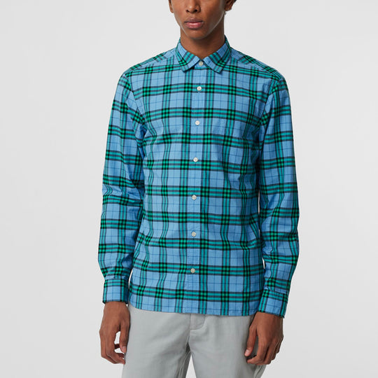 Burberry Flannel Check Shirt in Green for Men