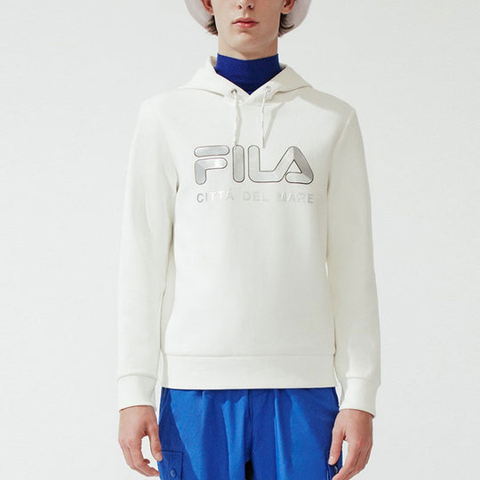 FILA Logo Printing Athleisure Casual Sports hooded Pullover Knit White F11M018219F-WT