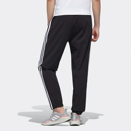 adidas neo Side Stripe Casual Sports Pants Black GJ8898 - KICKS CREW