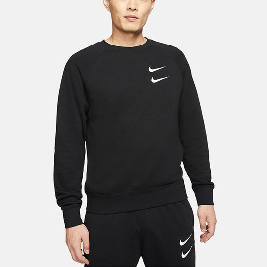 Nike Embroidered Fleece Lined Stay Warm Round Neck Pullover Black DD50 ...