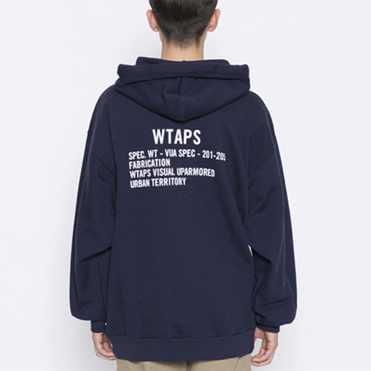 WTAPS Dawn. Design Hooded Sweatshirt. Copo Letters Printed Unisex Navy -  KICKS CREW