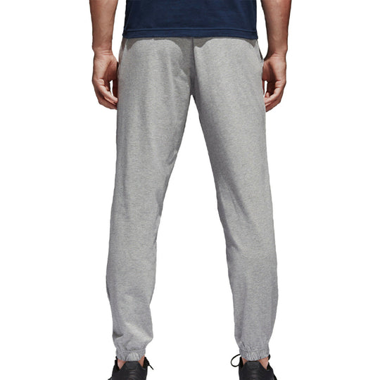 Adidas Running Essentials Logo Pants 'Light Grey' BK7406 - KICKS CREW