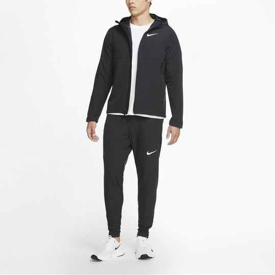 Nike logo Woven Casual Training Hooded Jacket Black CU7347-010 - KICKS CREW