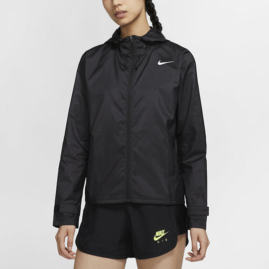 (WMNS) Nike Essential Jacket Running Sports Hooded Jacket Black CU3218 ...