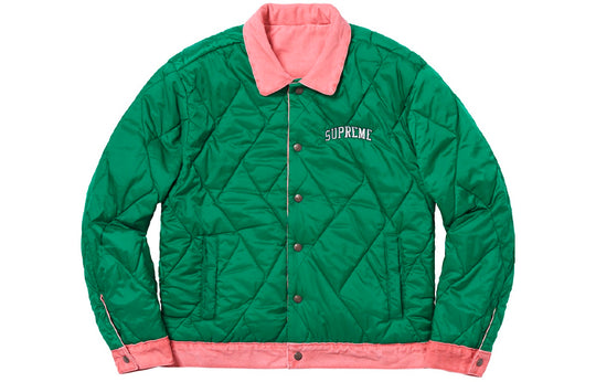 Supreme FW18 x Levs Quilted Reversible Trucker Jacket Pink SUP-FW18-763