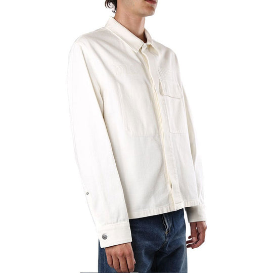 DIOR 1947 Alphabet Logo Embroidered Shirt Jacket For Men White 