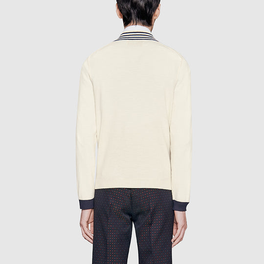 Gucci V-neck Wool Knit With Bee 'White' 496442-X9I00-9515