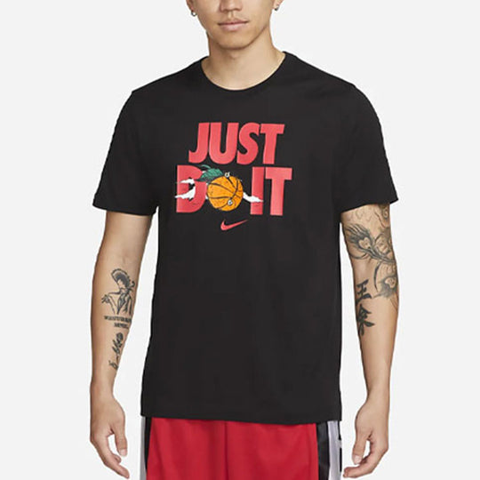 Nike Just Do It Alphabet Printing Round Neck Short Sleeve Black DV1213 ...