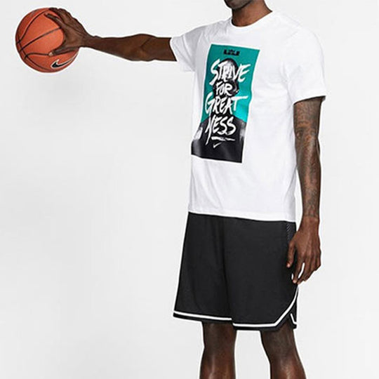 Nike LeBron James Printing Sports Short Sleeve White BQ3625-100 - KICKS ...