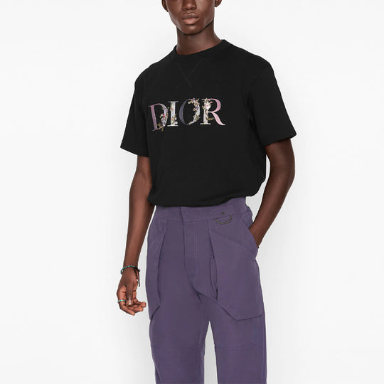 Dior Flower Logo T-shirt in Black for Men