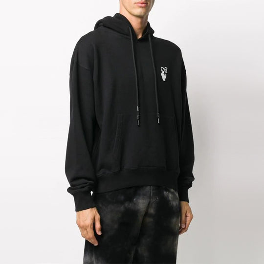 Off-White FW20 Painting Arrow Hooded Sweater Men's Black OMBB037F20FLE ...