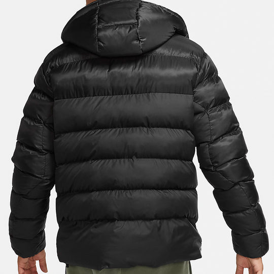 Nike Solid Color Cozy warm hooded padded Jacket Black CK6886-010 ...