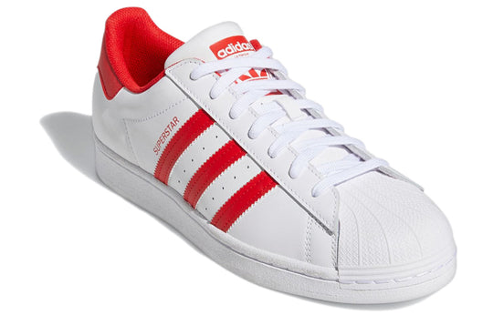 Superstar white shop and red mens