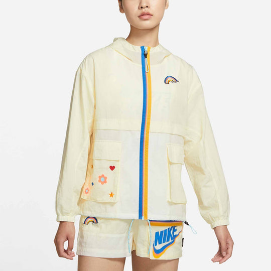 (WMNS) Nike Nsw Icon Clash Jacket SS22 Athleisure Casual Sports Hooded  Jacket Autumn Light Yellow DJ5375-111