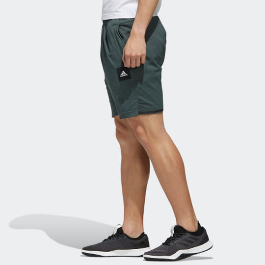 Men's adidas Zipper Pocket Small Logo Green Shorts DZ2220 - KICKS CREW