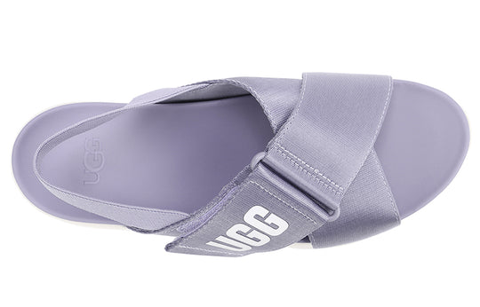 (WMNS) UGG La Breeze Open Toe Thick Sole Sports Sandals White Purple 'Black  White' 1117354-JGL