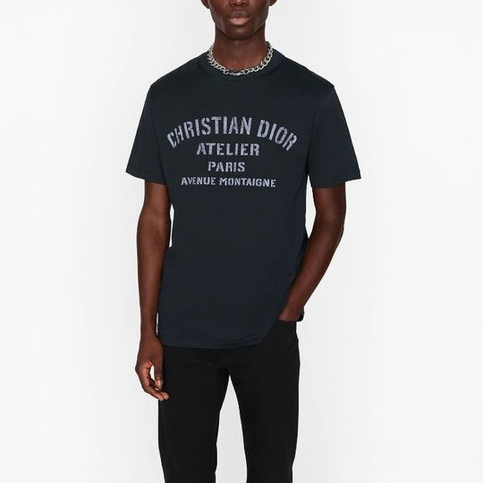 Christian Dior Atelier Men/Black Logo T-SHIRT Retail $990