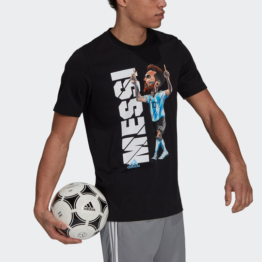 adidas MESSI Icon T M Soccer/Football Sports Short Sleeve Black HA2917