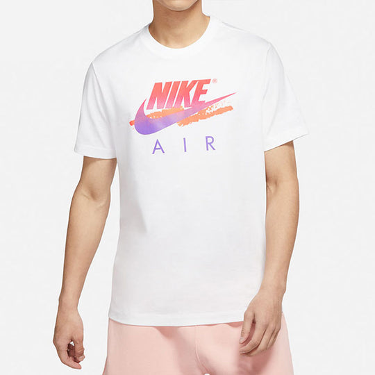 Nike Alphabet Logo Printing Round Neck Casual Short Sleeve White DR098 ...