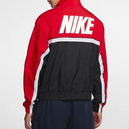 Nike Throwback Basketball Jacket Red/Black AV9756-657 - KICKS CREW