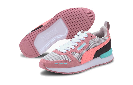 (GS) PUMA R78 Low Top Running Shoes Pink/White/Blue 373616-06