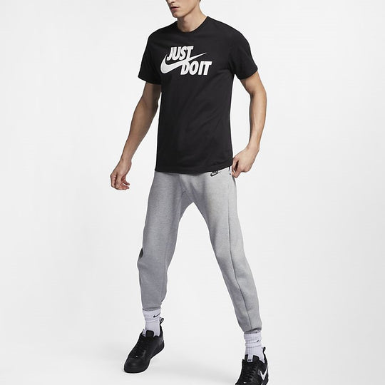 Nike Just Do It Alphabet Printing Round Neck Pullover Short Sleeve Bla ...