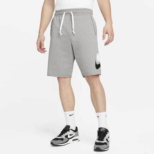 Men's Nike Lacing Breathable Logo Sports Shorts Gray DM6817-029 - KICKS ...