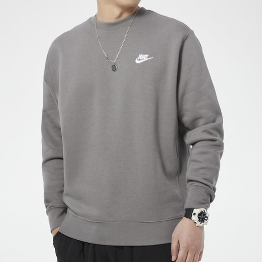 Nike Logo Casual Sports Round Neck Pullover Gray BV2663-029