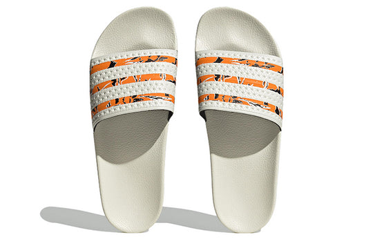 adidas Originals Adilette Slides 'Off White Bright Orange' IE7744