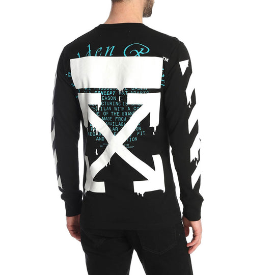 Off-White Dripping Arrows Logo Arrow Printing Long Sleeves Black OMAB001R201850051001