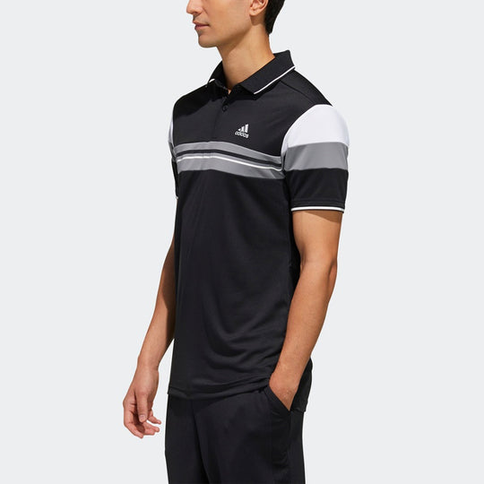 adidas Contrasting Colors Sports Short Sleeve Polo Shirt Black FK1403 ...