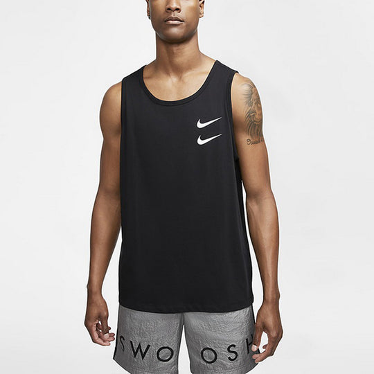 Nike Swoosh Casual Sports Printing Breathable Vest Black CQ5293-010 ...