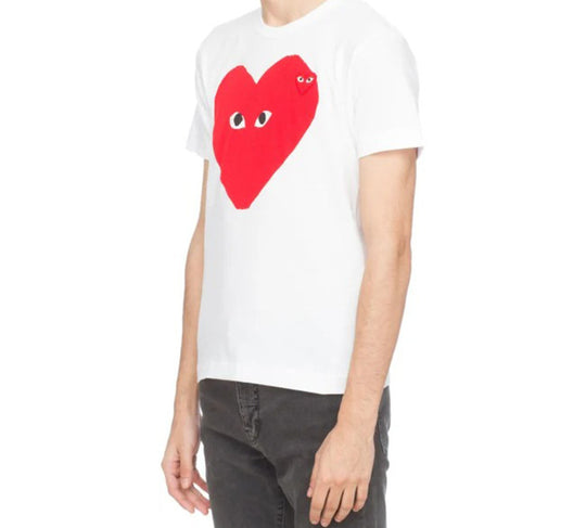 COMME des GARCONS PLAY Red Emblem Small Eyes T-Shirt 'White' AZ-T220-051-1