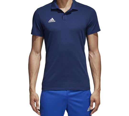 Men's adidas Logo Short Sleeve Blue Polo Shirt CV8270