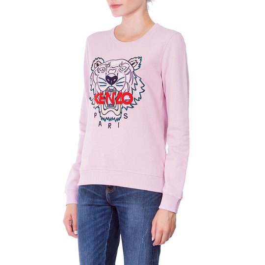 (WMNS) KENZO SS21 Classic Tiger Head Printing Long Sleeves Light Pink  Hoodie F862SW7054XA-33