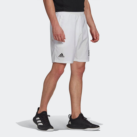 adidas Casual Stripe Solid Color Sports Shorts White GL5412 - KICKS CREW