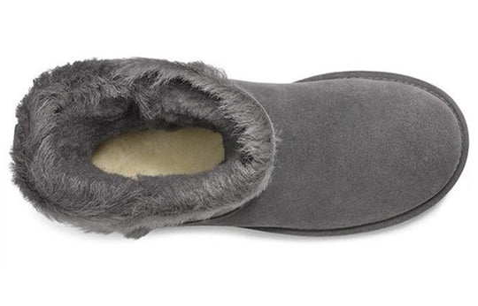 (WMNS) UGG Classic Short Fluff High-Low Fleece Lined Gray 1103746-CHRC