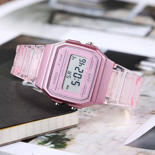  Casio Quartz Watch with Resin Strap, Pink, 20 (Model:  F-91WS-4CF) : Clothing, Shoes & Jewelry