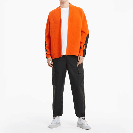 PUMA x Central Saint Martins Crossover Casual Loose Stand Collar Knit Jacket Flame Orange 598588-23