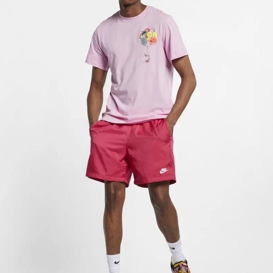 (WMNS) Nike Logo Multi-Color Graffiti Short Sleeve Pink BQ0705-629