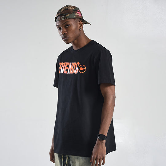 VLONE x Fragment Design Crossover Flash Large Logo Short Sleeve Couple  Style Black VLTE17FW005