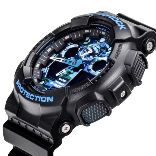 CASIO G-Shock Analog-Digital 'Black Blue' GA-100CB-1A - KICKS CREW