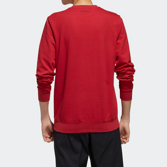 adidas neo Large Logo Printing Round Neck Pullover Red EI6271