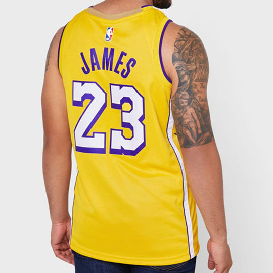 Nike NBA City limited Basketball Vest SW Fan Edition 19-20 Season Lakers  LeBron James 23 Yellow AV4646-729