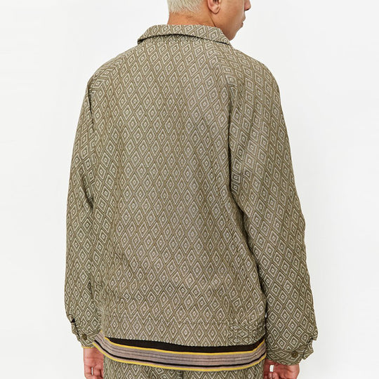 Stussy Bryan Diamond Rhombus Full Print Pattern Unisex Khaki