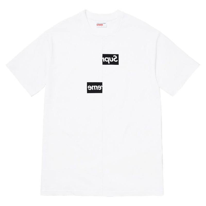 Supreme x COMME des GARCONS CDG Shirt Split Box Logo Tee 'White Black'  SP-FW18KN2-WH