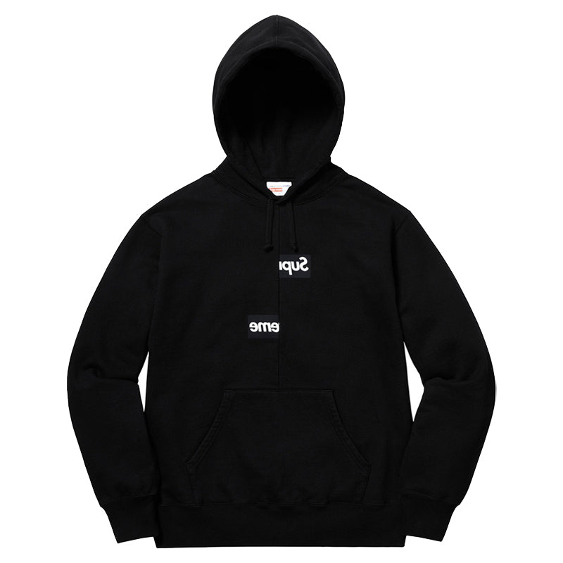 Supreme x COMME des GARCONS Split Box Logo Hooded Sweatshirt 'Black White'  SP-FW18SW4-BK