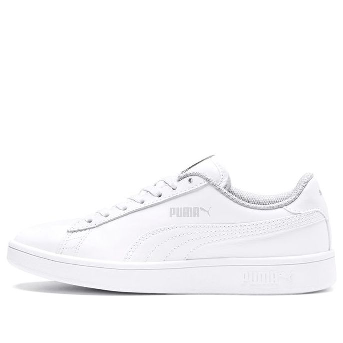 (GS) PUMA Smash v2 Leather 'Triple White' 365170-02 - KICKS CREW